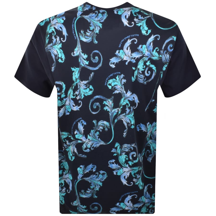 Tシャツ・カットソー VERSACE JEANS COUTURE Men T-shirt Blue 77GAHL02CJ01L 238 Blue V-Emblem T-Shirt by Versace Jeans Couture on Sale
